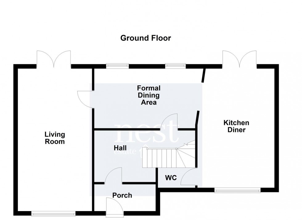 Floorplan for Woodway House, Woodway, Whetstone, Leicester